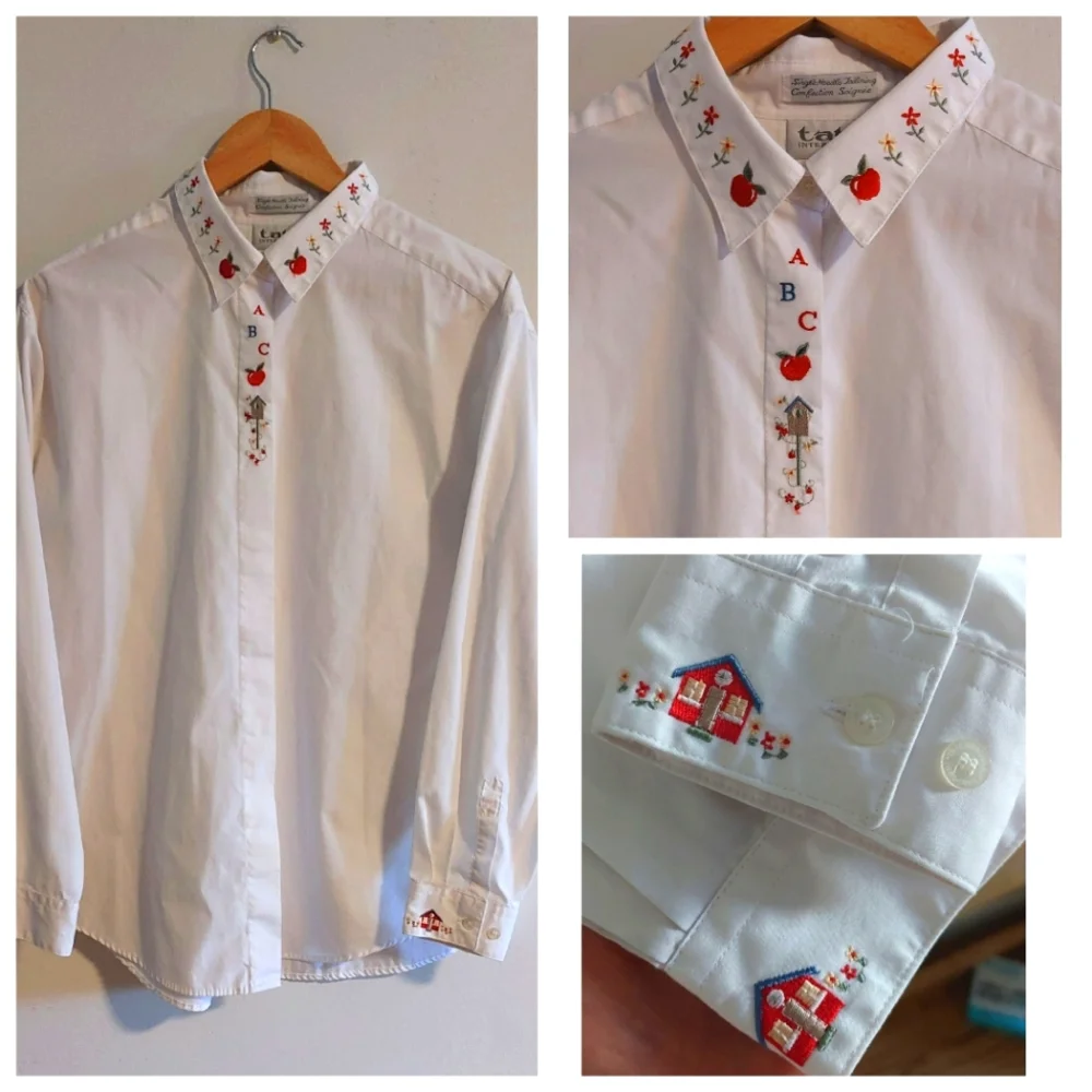 Vintage Tabi International Embroidered school teacher blouse. - Picture 1 of 6